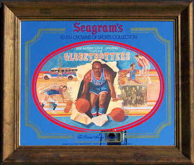 Seagram's Seven Crowns of Sports Collection Harlem Globetrotters Bar Mirror