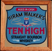 Hiram Walker's Ten High Vintage Oak Framed Bar Mirror
