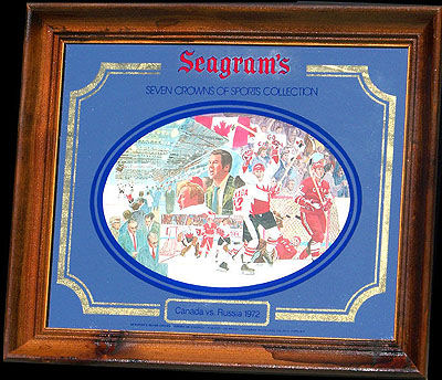 Seagram's Seven Crowns of Sports Collection - 1972 Canada VS Russia Vintage Hockey Bar Mirror