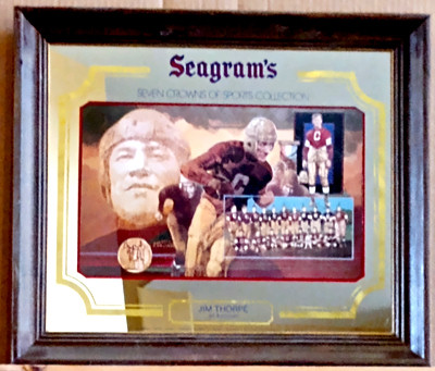 Seagram's Seven Crown of Sports Collection Jim Thorpe All American Vintage Bar Mirror
