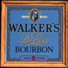 Hiram Walker's Deluxe Bourbon Whiskey Oak Framed Vintage Bar Mirror