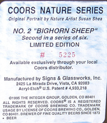 Coors Bighorn Sheep Wildlife Mirror Reflective Glass Plaque