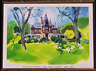 The Beringer Rhine House Napa Valley Spring 1982 Watercolor Framed Print