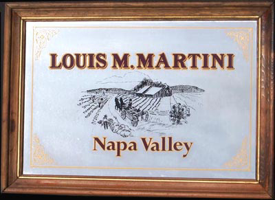 Louis M Martini Napa Valley Wines Vintage Bar Mirror