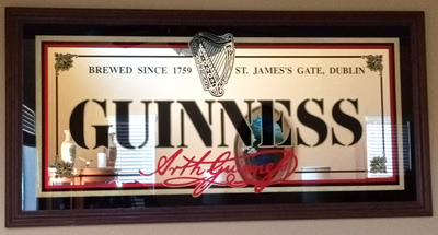 Large Guinness St James Gate bar back mirror