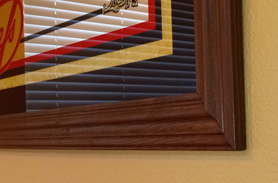 Close-up of Guinness mirror frame