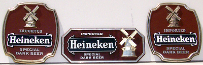 Set of 3 Heineken Special Dark Beer Plastic Plaques