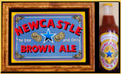 Newcastle Brown Ale Oak Framed Mirror with Free Inflatable Bottle